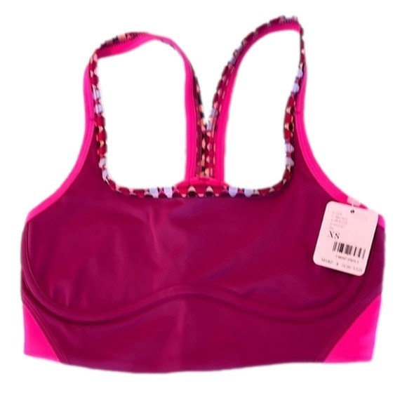 NWT Free People Movement Run Remix Bralette ~ Raspberry & Pink ~ XS - Picture 1 of 5